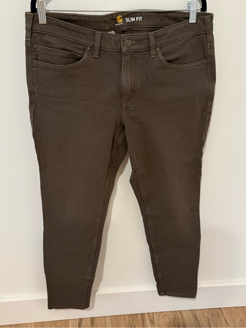 Carhartt Olive Green Slim Fit Skinny Jeans Womens 14 Work Hiking Outdoor